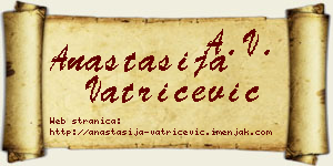 Anastasija Vatrićević vizit kartica